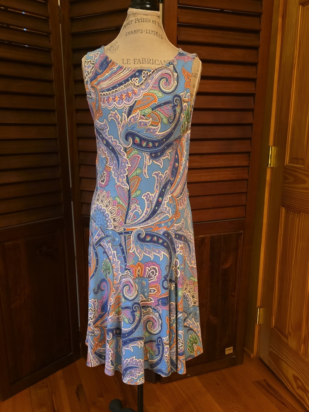 Ralph Lauren Multicolor Paisley Sleeveless Flared Dress